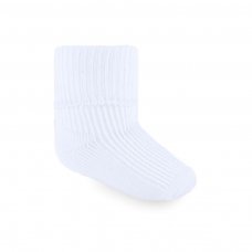S57-W: White Turnover Socks (3-24 Months)